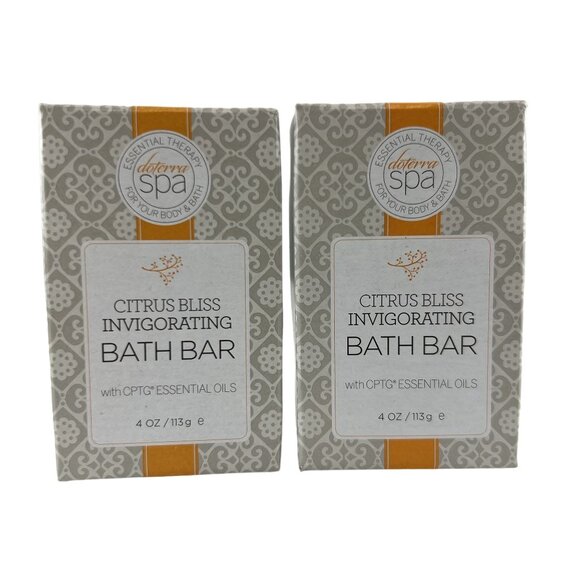 Doterra Spa 2 Citrus Bliss Invigorating Bath Bars 4 oz Essential Oils Oatmeal - Picture 1 of 5